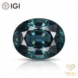 IGI Certified Natural Greenish Blue Sapphire | 1.21 Carat Oval Mixed Cut | Heated Gemstone-Saleh Sallom