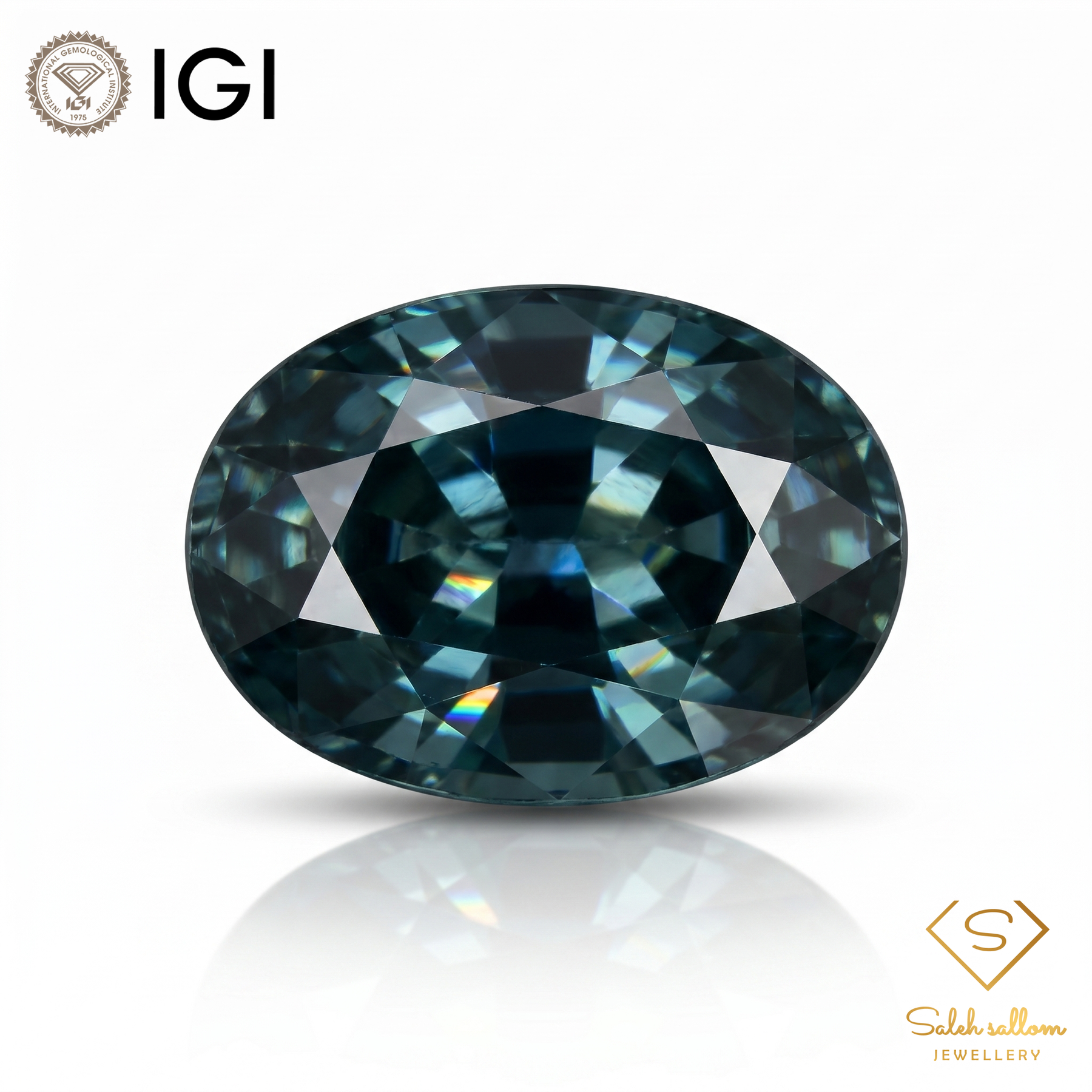 IGI Certified Natural Blue Sapphire | 1.45 Carat Oval Mixed Cut | Heated Gemstone-Saleh Sallom