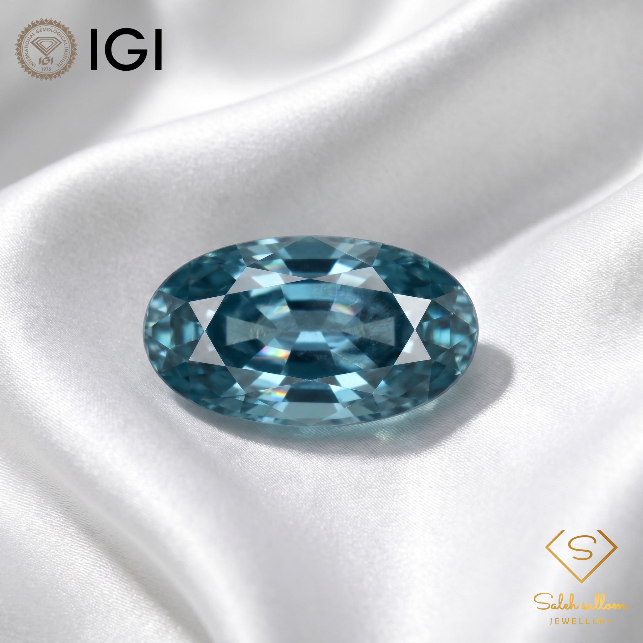 IGI Certified Natural Greenish Blue Sapphire | 2.81 Carats Oval Mixed Cut | Heated Gemstone Secondary image