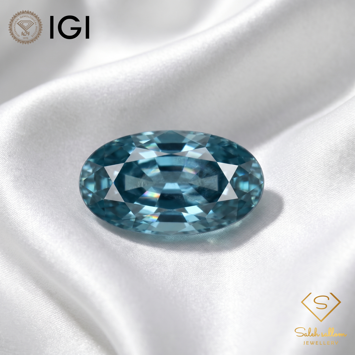 IGI Certified Natural Greenish Blue Sapphire | 2.81 Carats Oval Mixed Cut | Heated Gemstone-Saleh Sallom