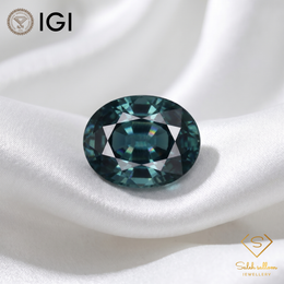 IGI Certified Natural Greenish Blue Sapphire | 1.21 Carat Oval Mixed Cut | Heated Gemstone-Saleh Sallom
