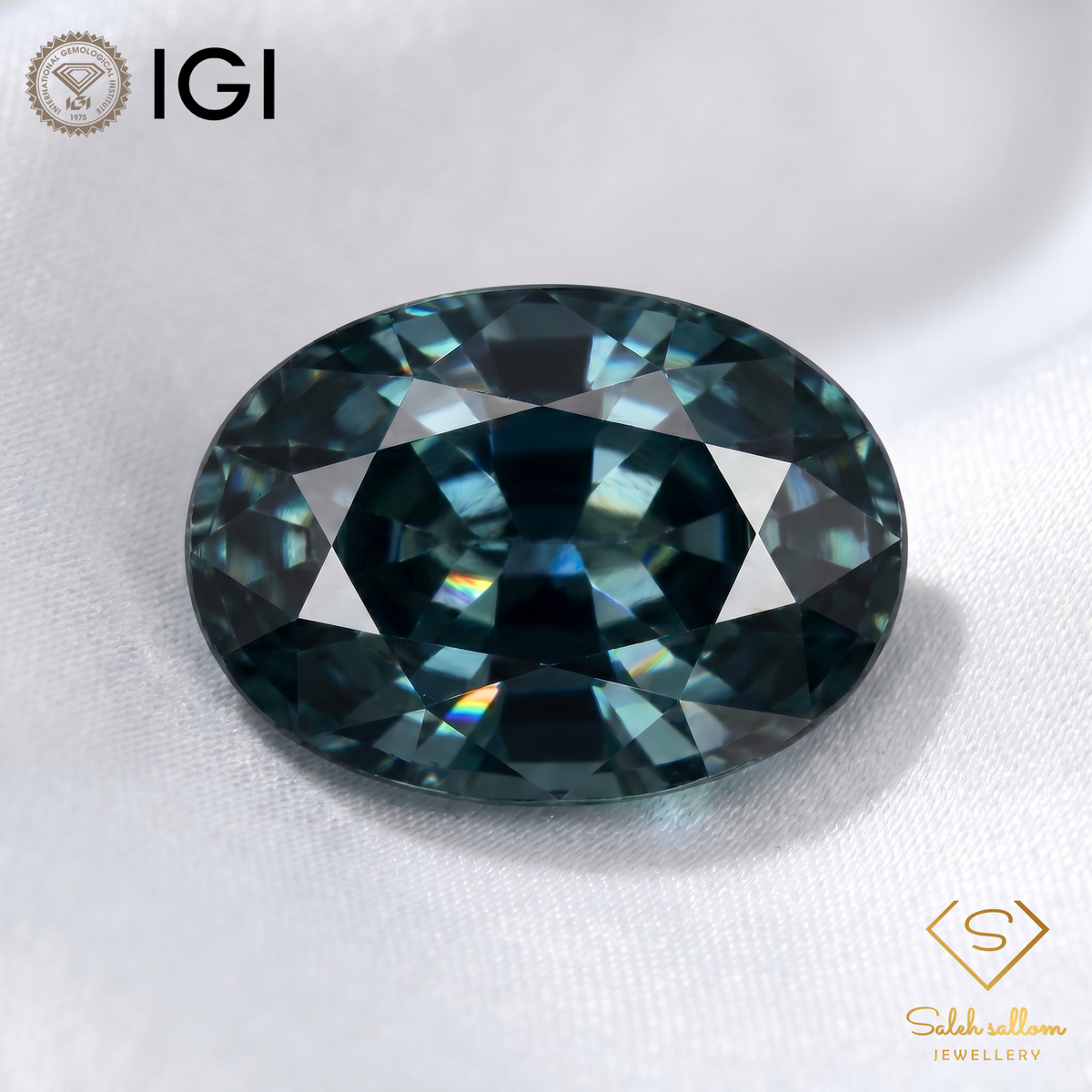 IGI Certified Natural Blue Sapphire | 1.45 Carat Oval Mixed Cut | Heated Gemstone-Saleh Sallom