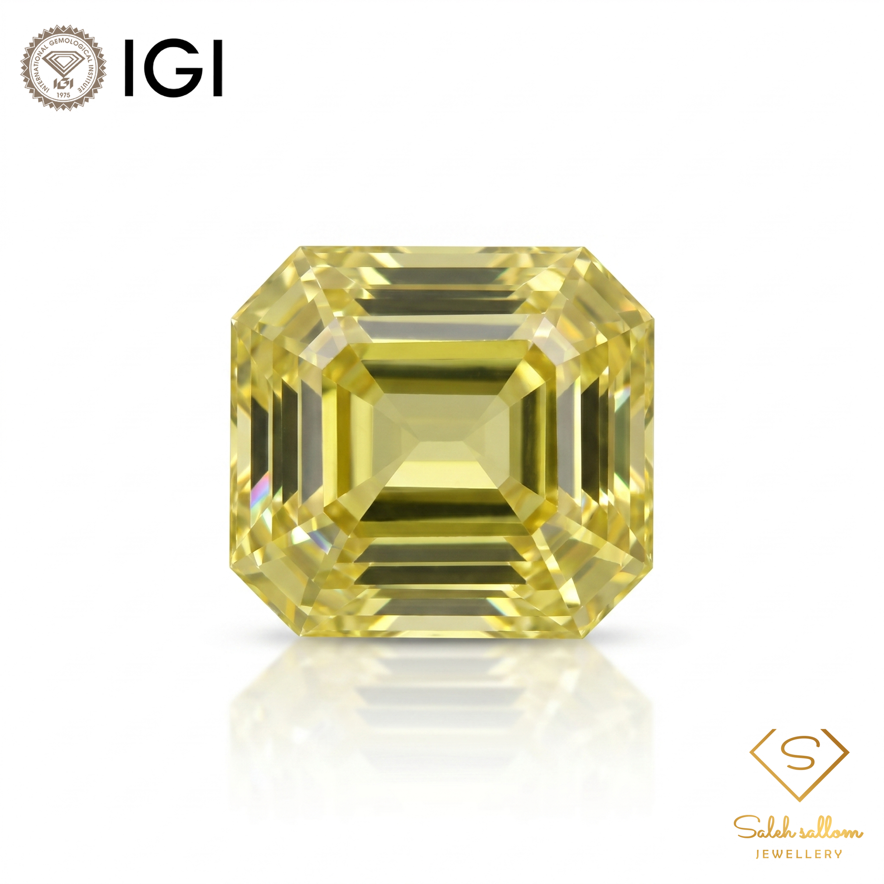 IGI Certified Natural Yellow Sapphire | 1.13 Carat Emerald Cut | Unheated Gemstone-Saleh Sallom