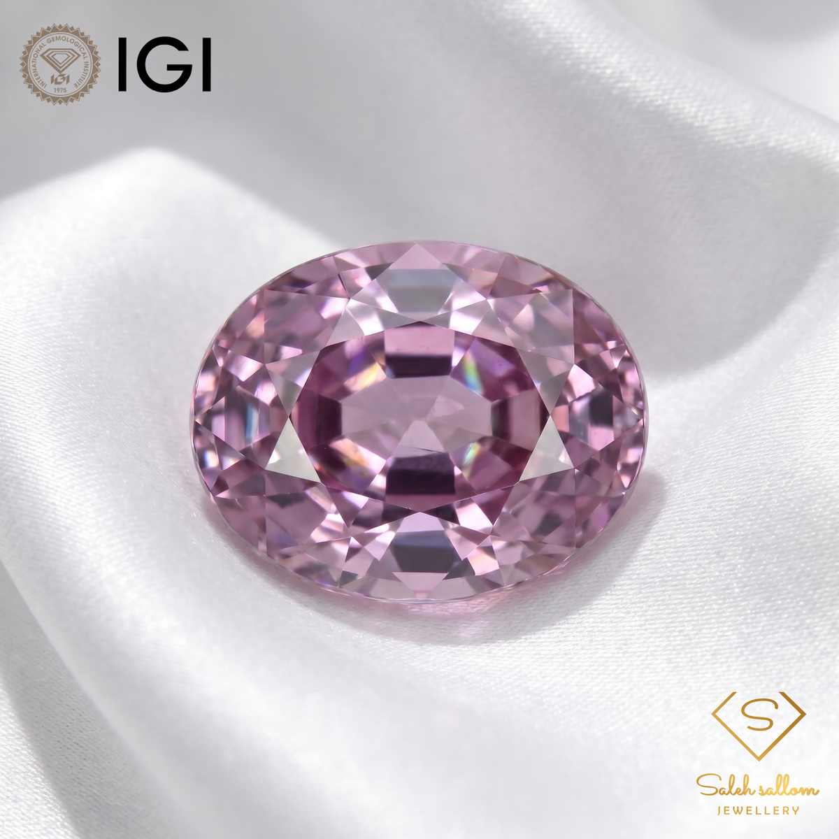 IGI Certified Natural Purple Sapphire | 0.59 Carat Oval Cut | Heated Pinkish Purple Gemstone-Saleh Sallom