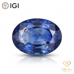 IGI Certified Natural Blue Sapphire | 1.42 Carat Oval Mixed Cut | Diffusion Treated Gemstone-Saleh Sallom