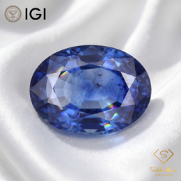 IGI Certified Natural Blue Sapphire | 1.42 Carat Oval Mixed Cut | Diffusion Treated Gemstone-Saleh Sallom