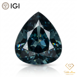 IGI Certified Natural Greenish Blue Sapphire | 0.78 Carat Pear Mixed Cut | Heated Gemstone-Saleh Sallom