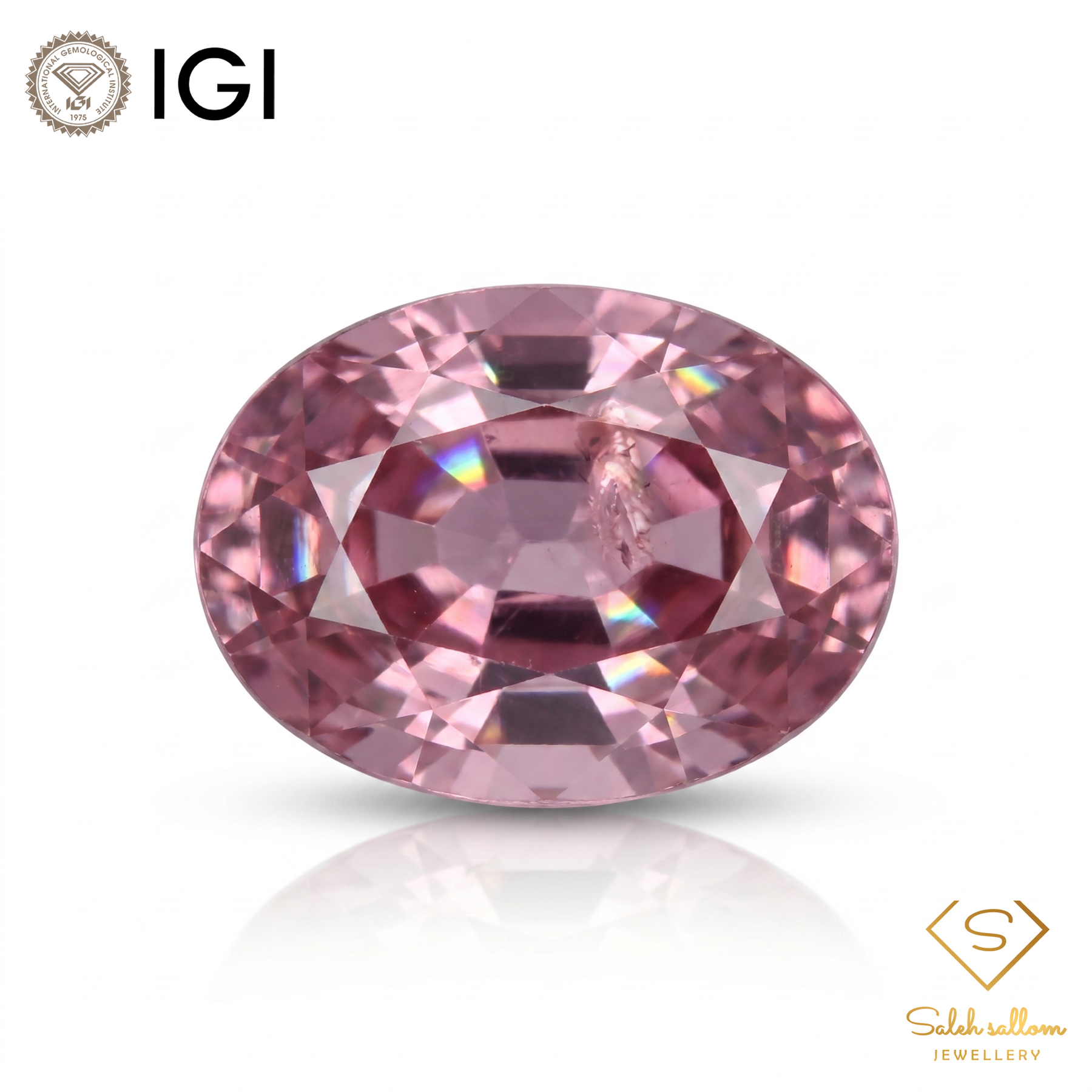IGI Certified Natural Purple Sapphire | 1.02 Carat Oval Mixed Cut | Pinkish Purple Heated Gemstone-Saleh Sallom