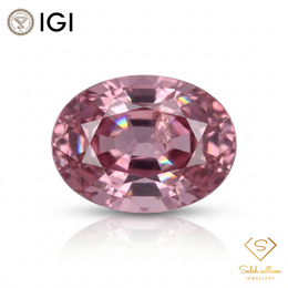 IGI Certified Natural Purple Sapphire | 1.02 Carat Oval Mixed Cut | Pinkish Purple Heated Gemstone-Saleh Sallom