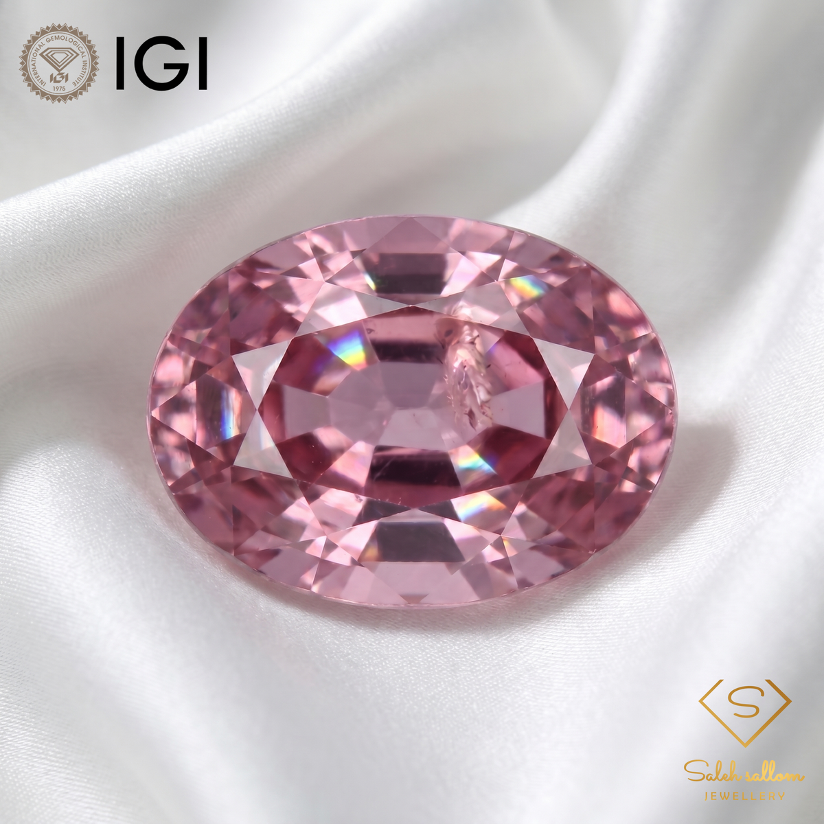 IGI Certified Natural Purple Sapphire | 1.02 Carat Oval Mixed Cut | Pinkish Purple Heated Gemstone-Saleh Sallom