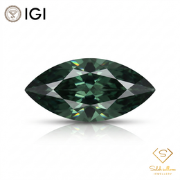 IGI Certified Natural Greenish Blue Sapphire | 1.44 Carat Marquise Mixed Cut | Heated Gemstone-Saleh Sallom