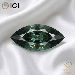 IGI Certified Natural Greenish Blue Sapphire | 1.44 Carat Marquise Mixed Cut | Heated Gemstone-Saleh Sallom