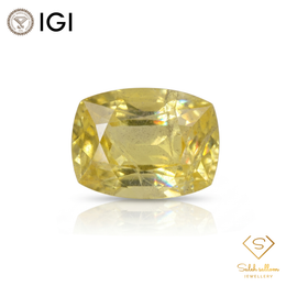 IGI Certified Natural Yellow Sapphire | 11.88 Carats Cushion Mixed Cut | Heated Gemstone-Saleh Sallom