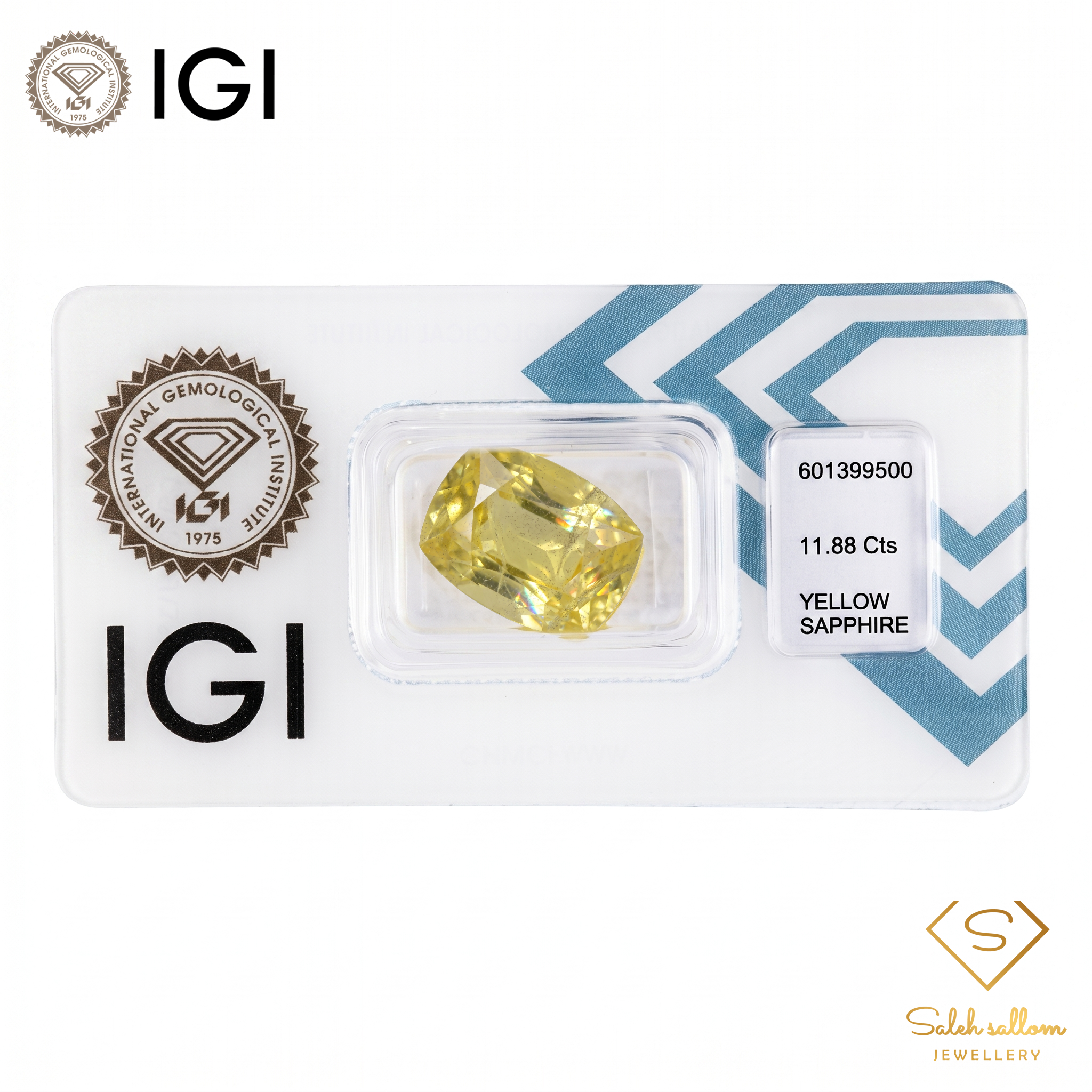 IGI Certified Natural Yellow Sapphire | 11.88 Carats Cushion Mixed Cut | Heated Gemstone Secondary image