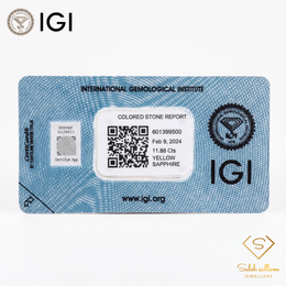 IGI Certified Natural Yellow Sapphire | 11.88 Carats Cushion Mixed Cut | Heated Gemstone-Saleh Sallom