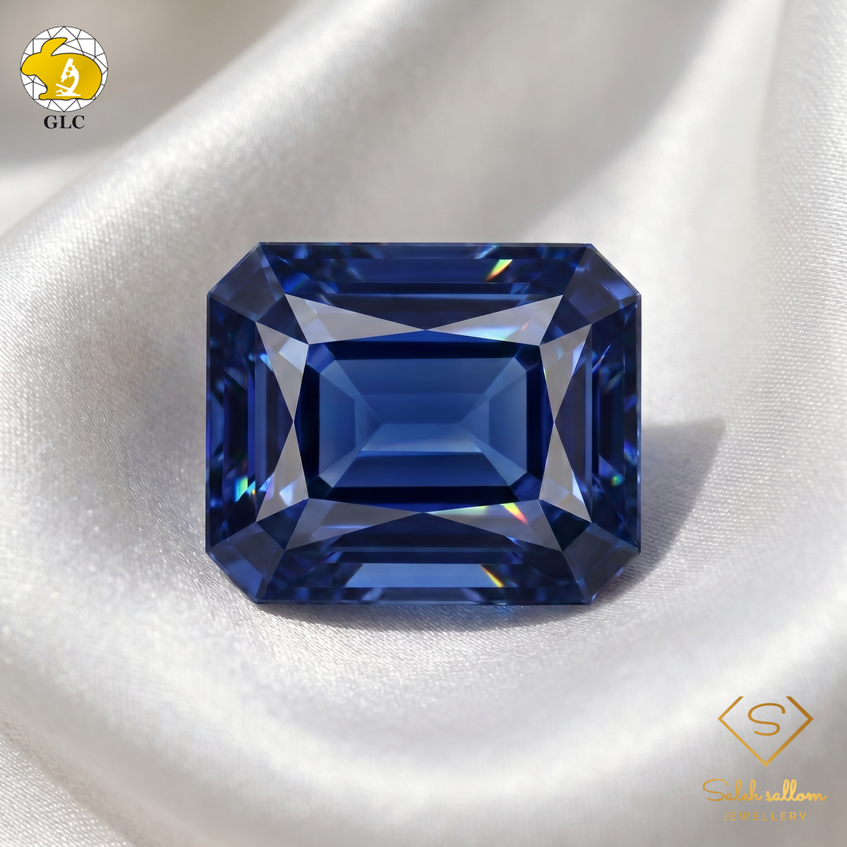 GLC Certified Natural Blue Sapphire | 1.08 Carats Octagon Fancy Cut | No Indication of Heating-Saleh Sallom