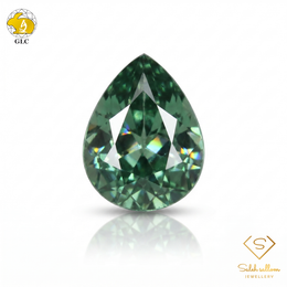 GLC Certified Natural Green Sapphire | 0.40 Carat Pear Mixed Cut | No Indication of Heating-Saleh Sallom