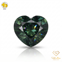 GLC Certified Natural Green Sapphire | 2.03 Carats Heart Mixed Cut | Heated-Saleh Sallom