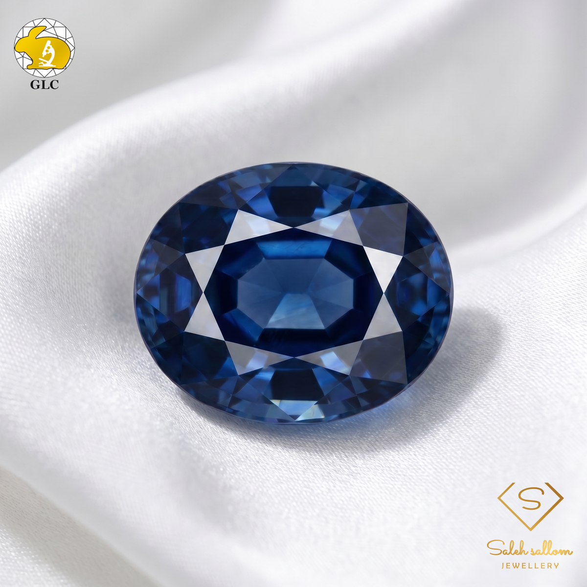 GLC Certified Natural Blue Sapphire | 1.07 Carats Oval Mixed Cut | Heated-Saleh Sallom