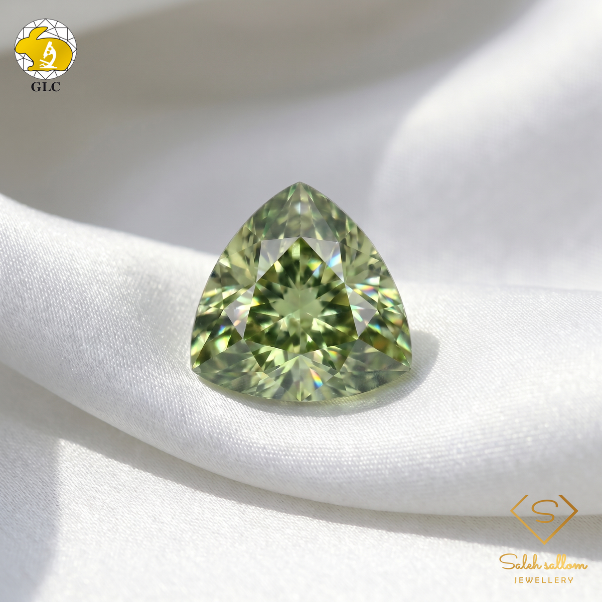 Certified Natural Yellow Sapphire | 0.49 Carat Triangle Modified Brilliant Cut | Heated-Saleh Sallom