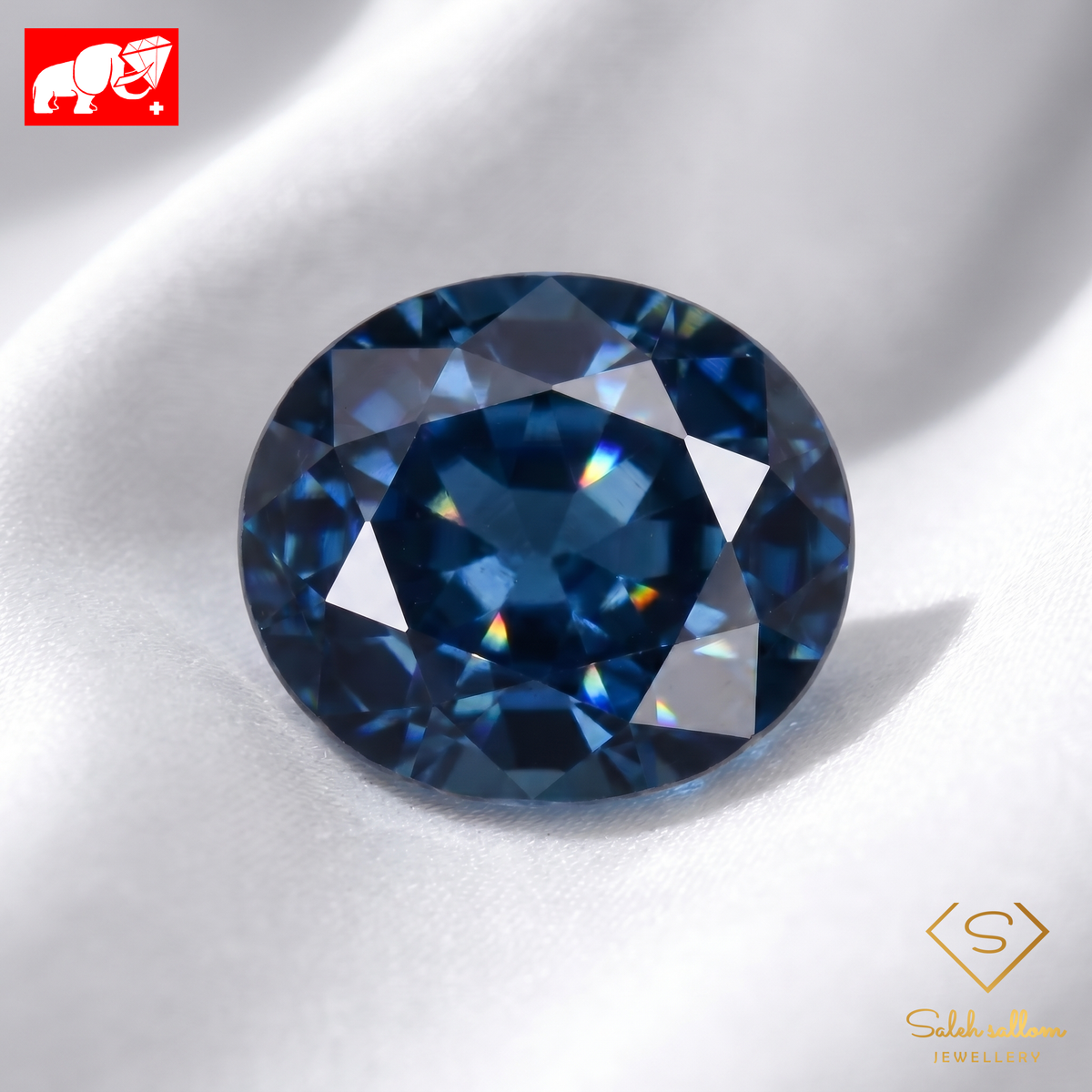 GFCO Gem Lab Certified Natural Royal Blue Sapphire | 1.05 Carats Oval Cut | Standard Heat-Saleh Sallom
