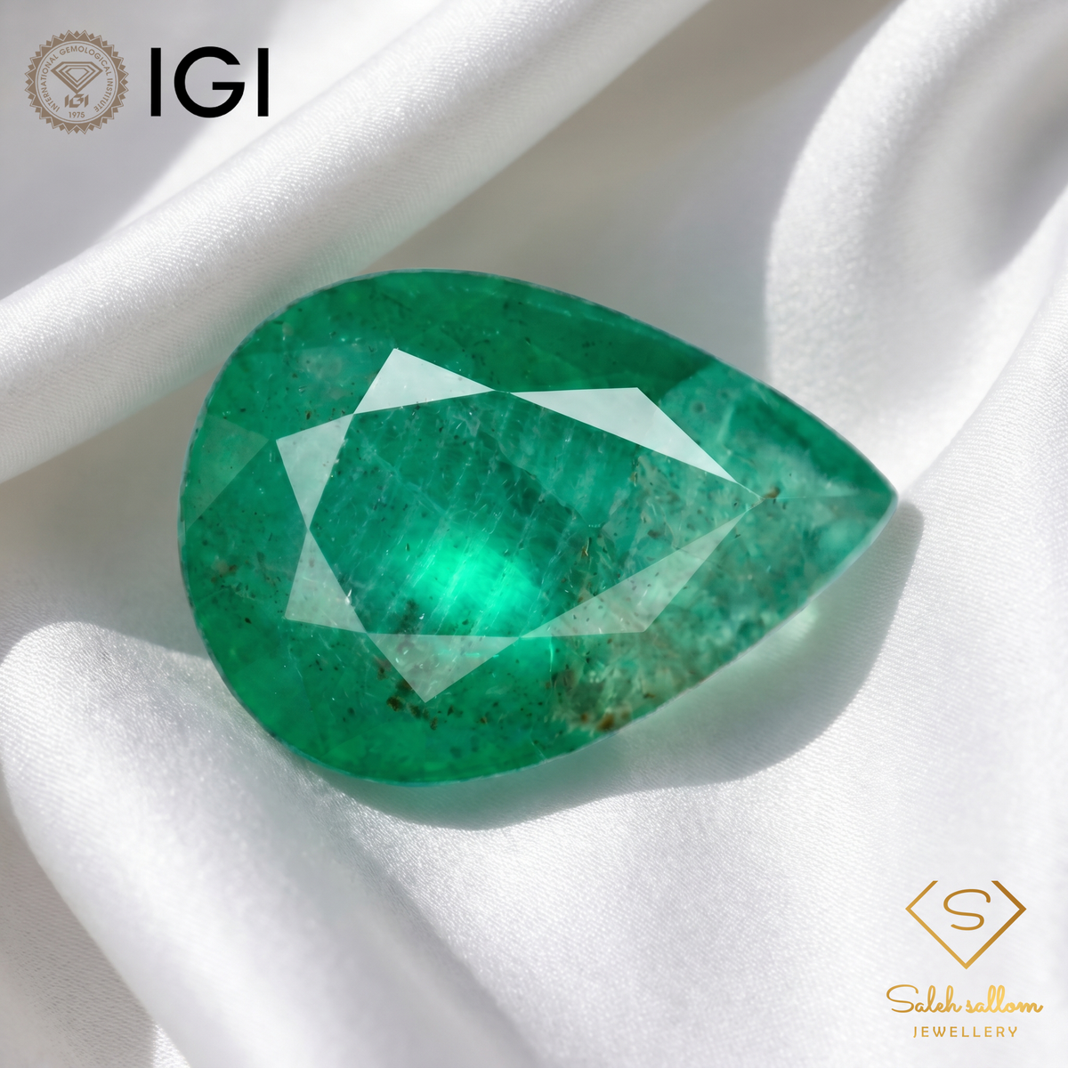 IGI Certified Natural Emerald | 2.26 Carat Pear Mixed Cut | Luxury Gemstone-Saleh Sallom