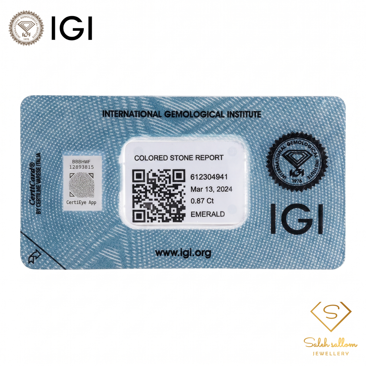 IGI Certified Natural Emerald | 0.87 Carat Oval Mixed Cut | Luxury Gemstone-Saleh Sallom