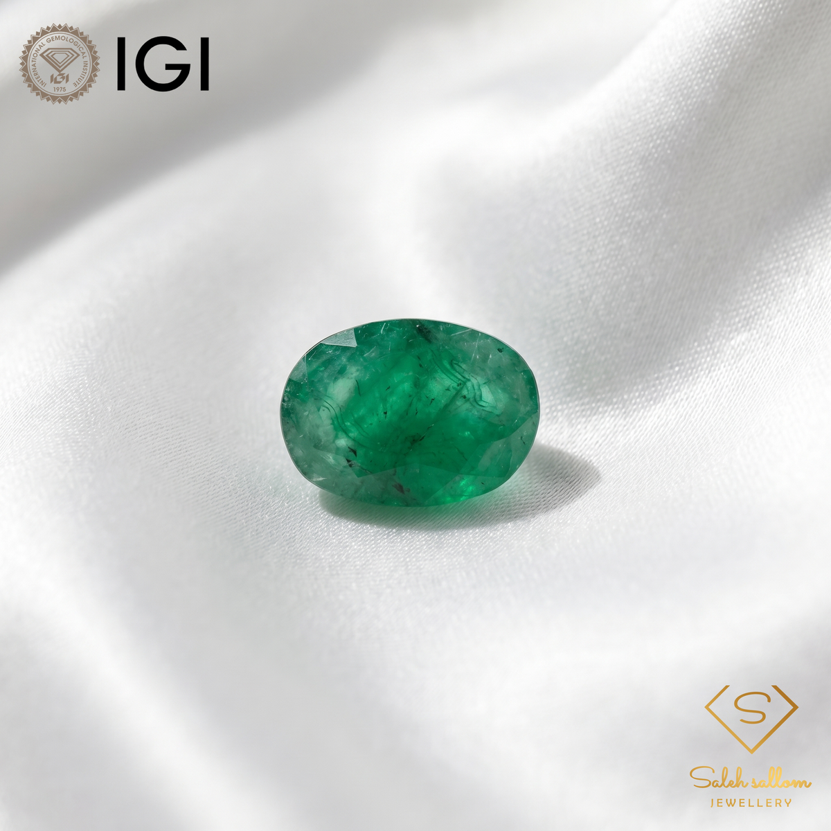 IGI Certified Natural Emerald | 0.87 Carat Oval Mixed Cut | Luxury Gemstone-Saleh Sallom
