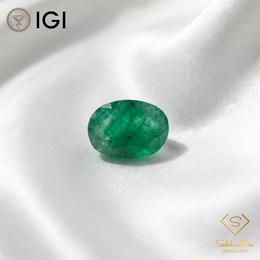 IGI Certified Natural Emerald | 0.87 Carat Oval Mixed Cut | Luxury Gemstone-Saleh Sallom