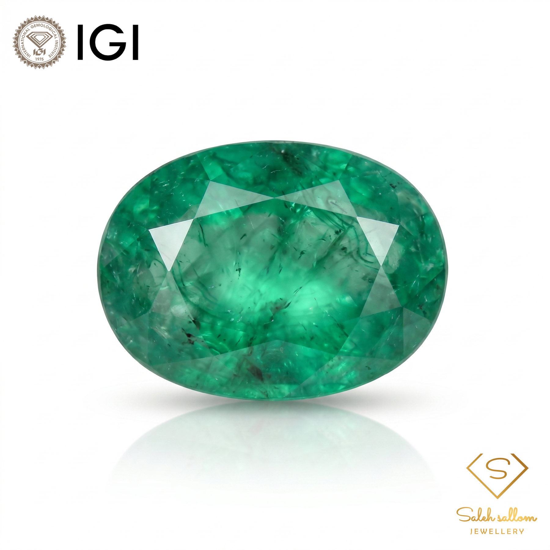 IGI Certified Natural Emerald | 0.87 Carat Oval Mixed Cut | Luxury Gemstone-Saleh Sallom