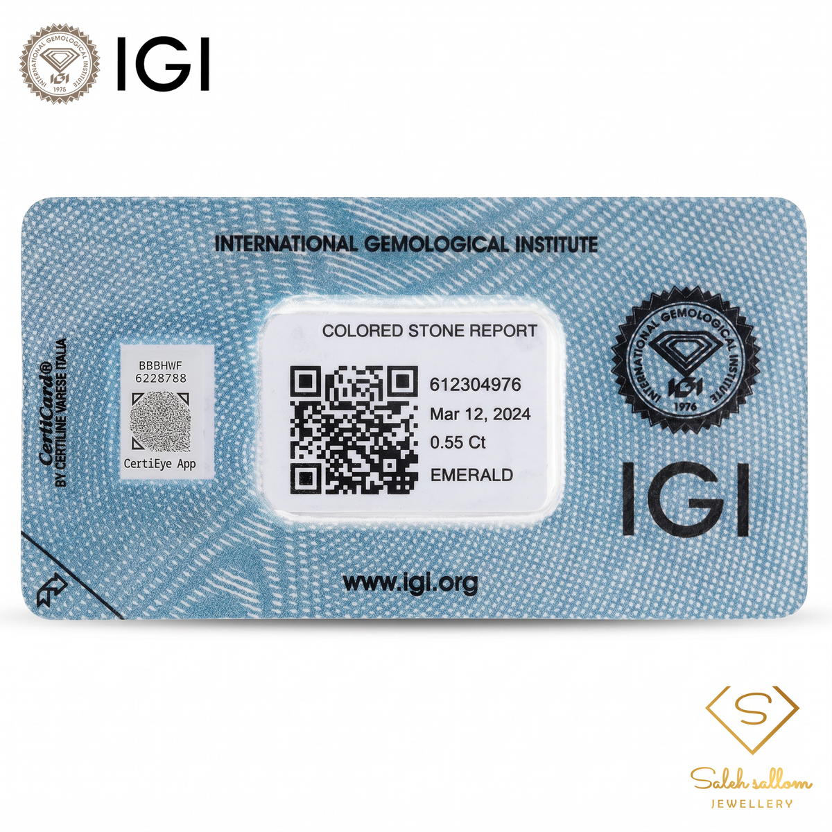 IGI Certified Natural Emerald | 0.55 Carat Emerald Cut | Luxury Gemstone-Saleh Sallom