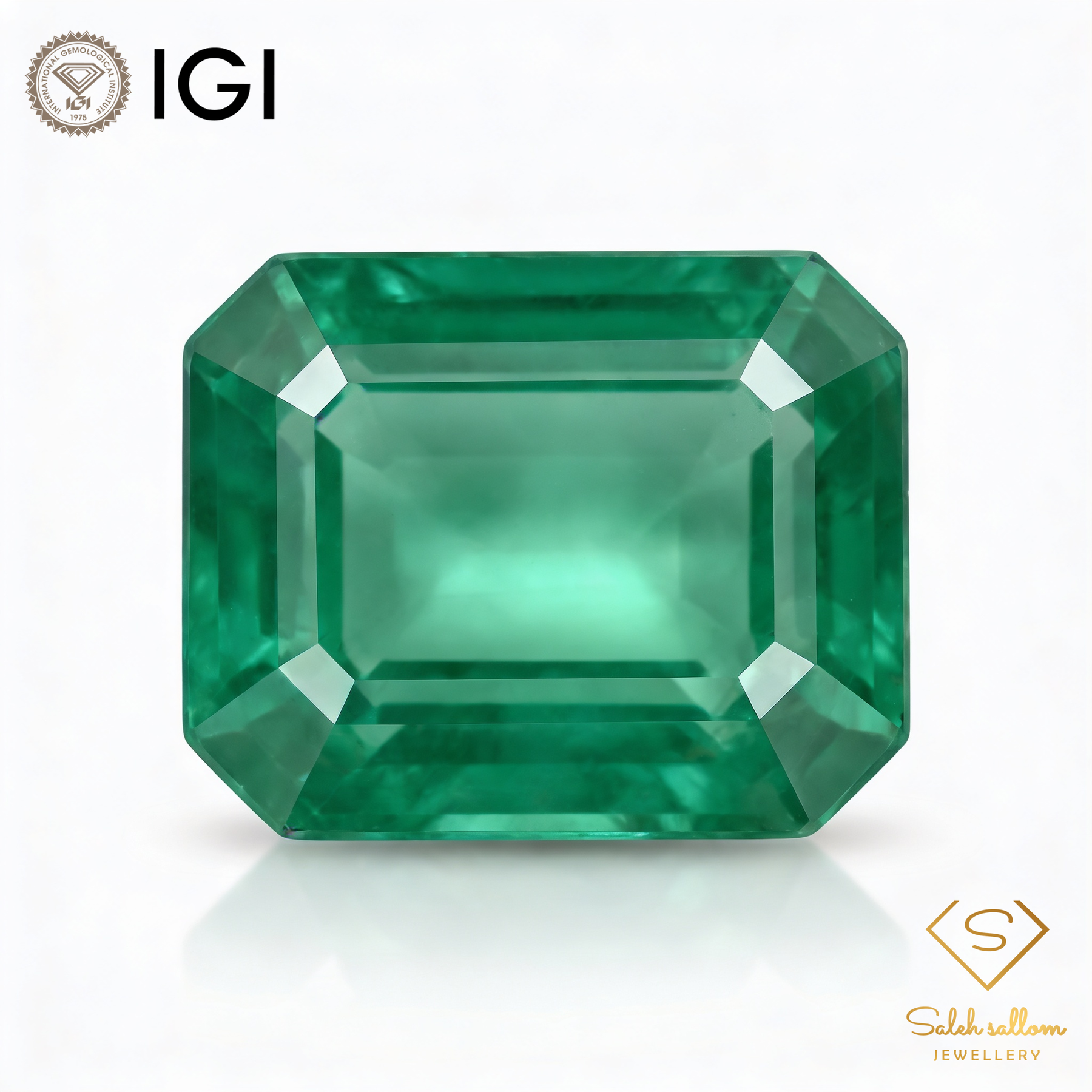 IGI Certified Natural Emerald | 0.55 Carat Emerald Cut | Luxury Gemstone-Saleh Sallom