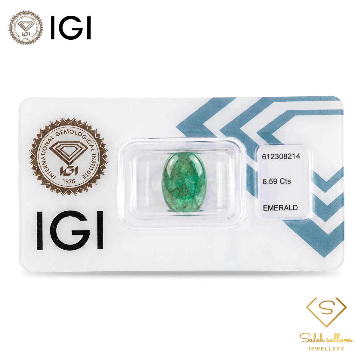 IGI Certified Natural Emerald | 6.59 Carat Oval Cabochon | Luxury Gemstone-Saleh Sallom