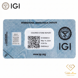 IGI Certified Natural Emerald | 6.59 Carat Oval Cabochon | Luxury Gemstone-Saleh Sallom