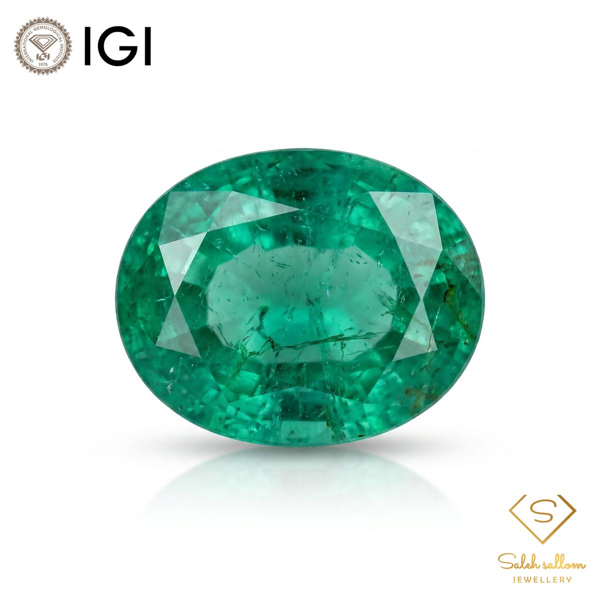 IGI Certified Natural Emerald | 1.15 Carats Oval Mixed Cut | Luxury Green Gemstone-Saleh Sallom Main image