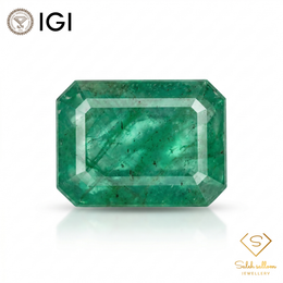 IGI Certified Natural Emerald | 6.85 Carats Emerald Cut | Significant Oil Enhancement-Saleh Sallom