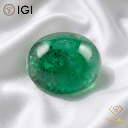 IGI Certified Natural Emerald | 4.79 Carats Oval Cabochon | Luxury Gemstone-Saleh Sallom
