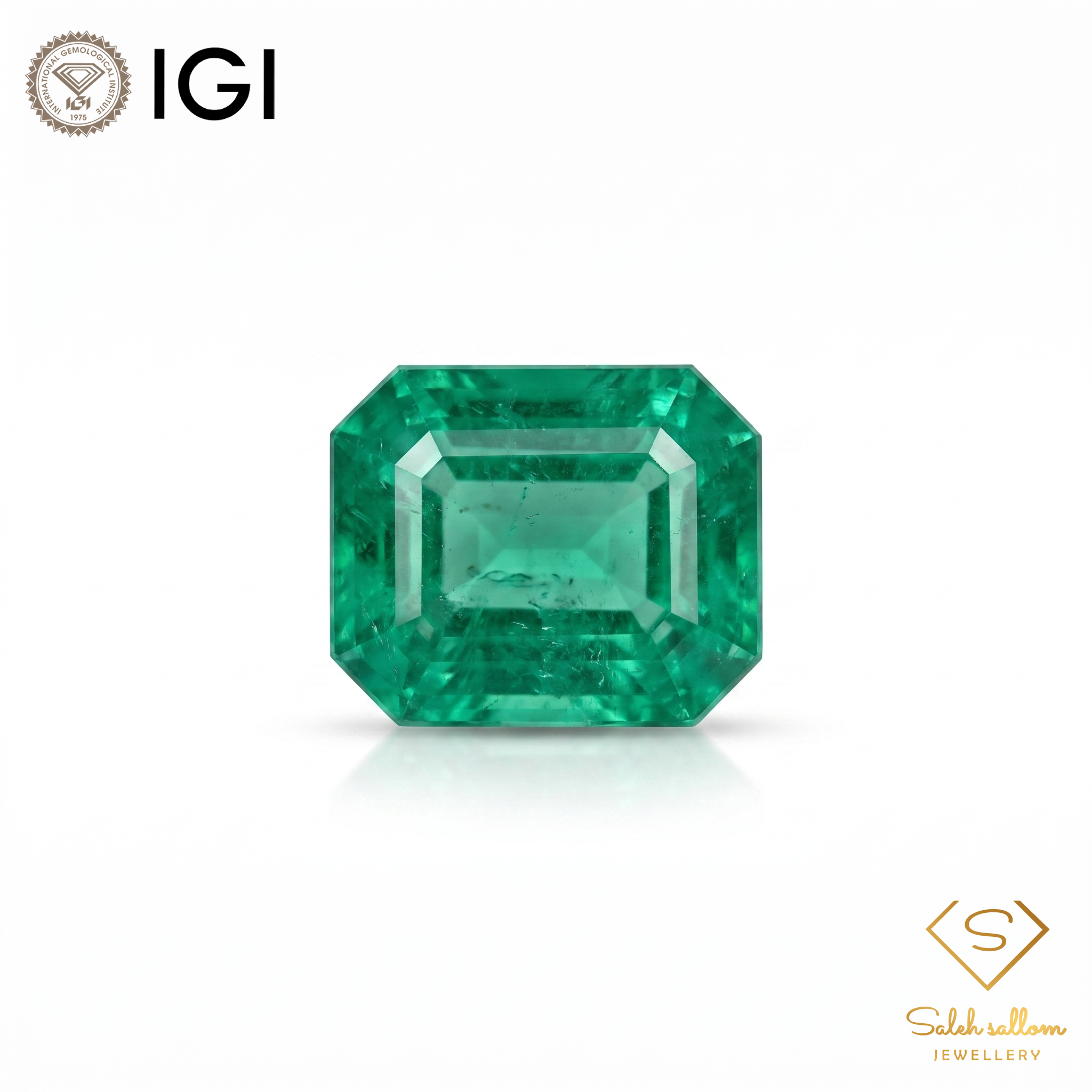 IGI Certified Natural Emerald | 2.06 Carats Emerald Cut | Luxury Gemstone-Saleh Sallom Main image