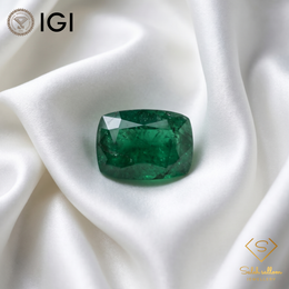 IGI Certified Natural Emerald | 3.07 Carats Cushion Cabochon | Luxury Gemstone-Saleh Sallom