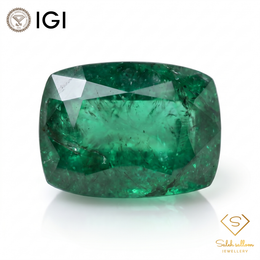 IGI Certified Natural Emerald | 3.07 Carats Cushion Cabochon | Luxury Gemstone-Saleh Sallom