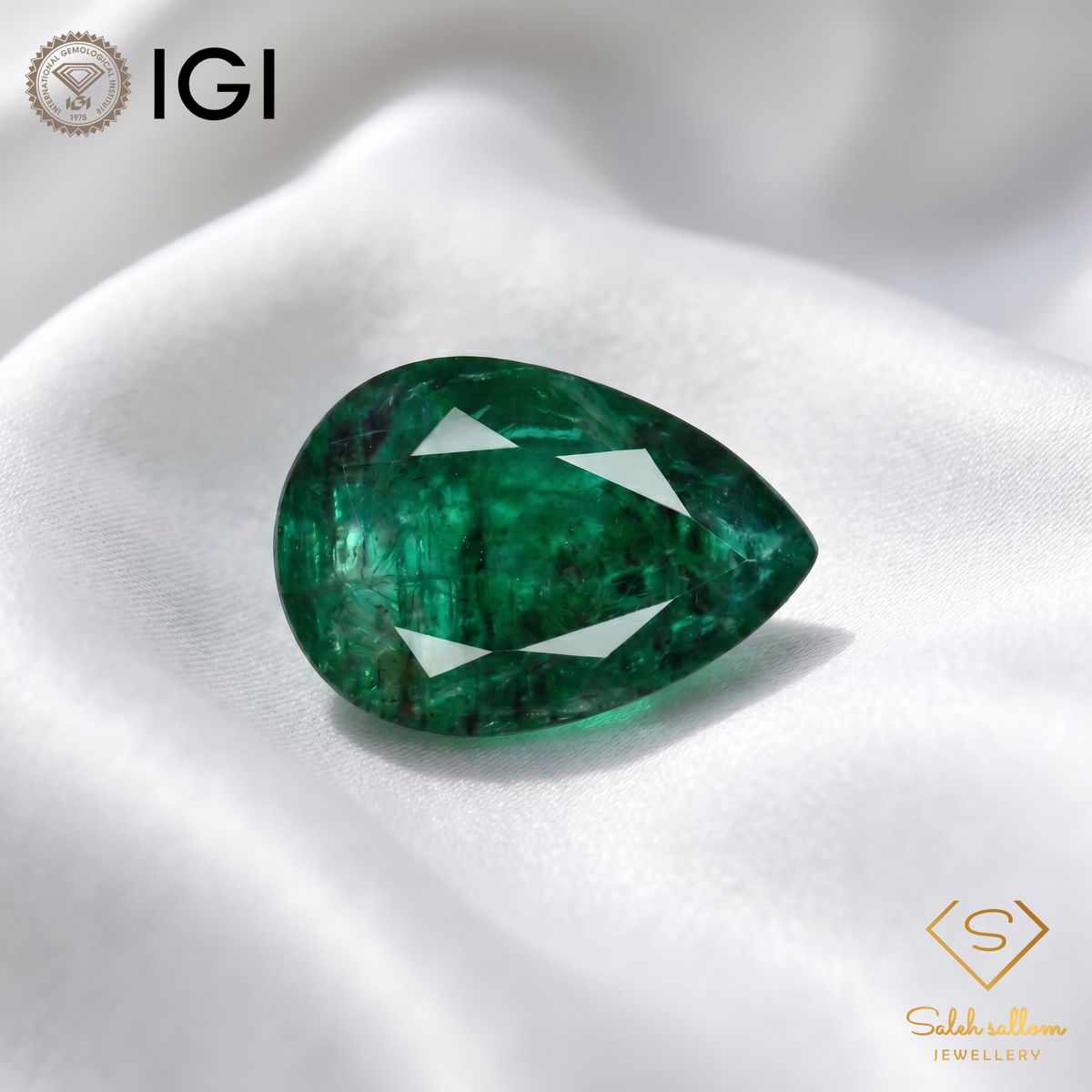 IGI Certified Natural Emerald | 1.25 Carat Pear Mixed Cut | Luxury Gemstone-Saleh Sallom