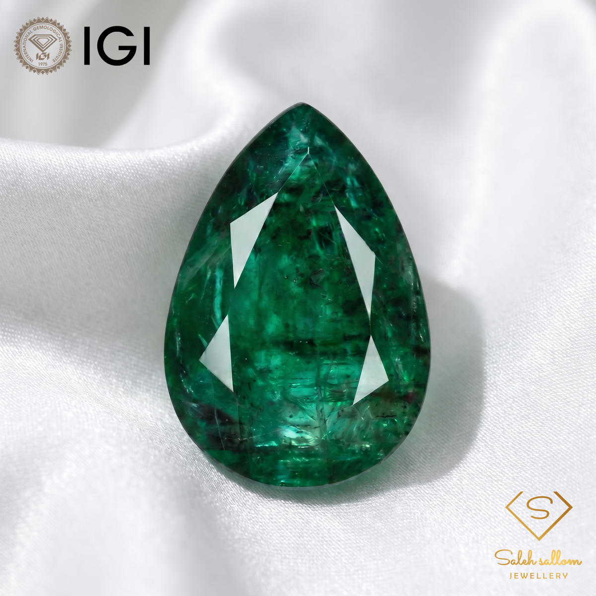 IGI Certified Natural Emerald | 1.25 Carat Pear Mixed Cut | Luxury Gemstone-Saleh Sallom