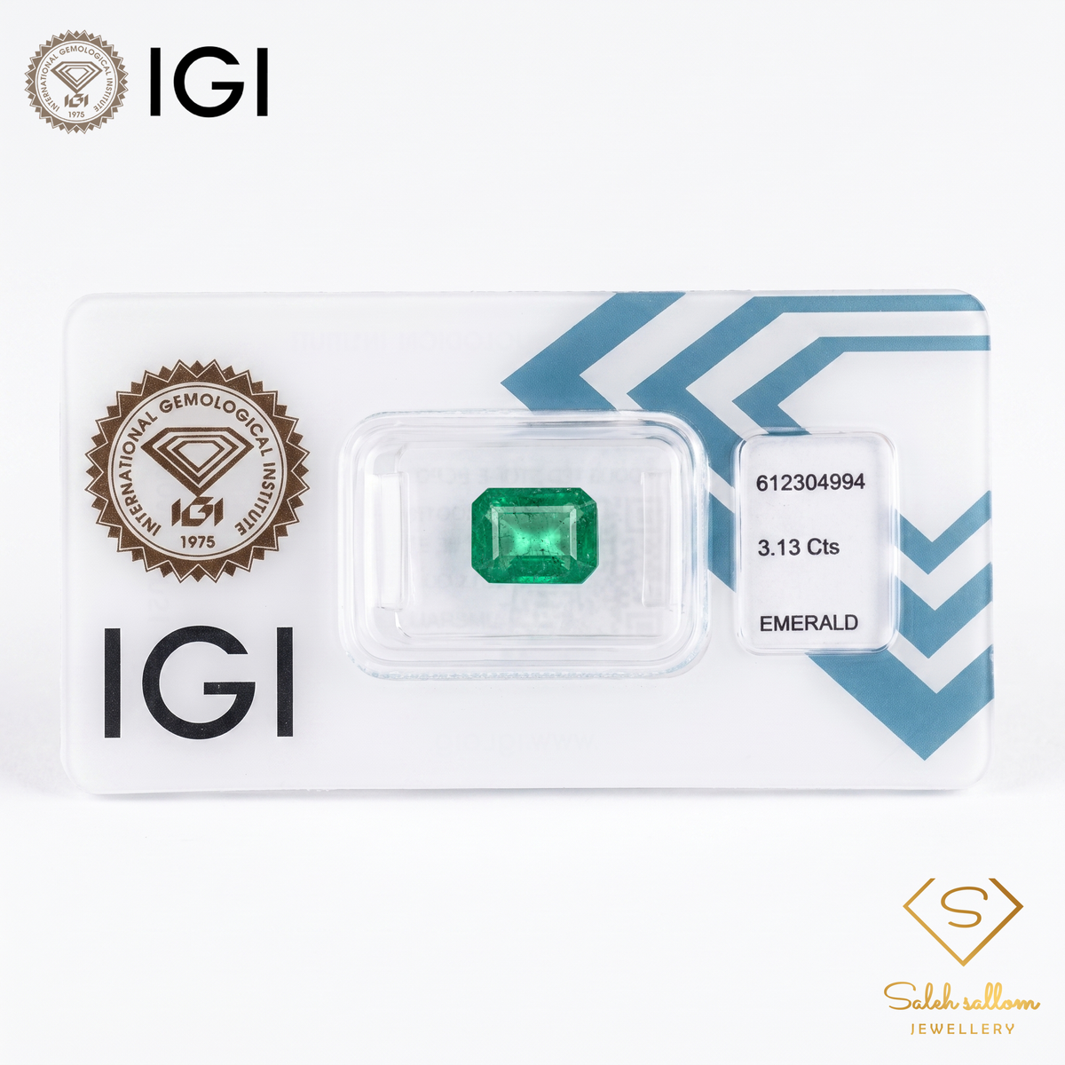 IGI Certified Natural Emerald | 3.13 Carats Emerald Cut | Luxury Gemstone-Saleh Sallom