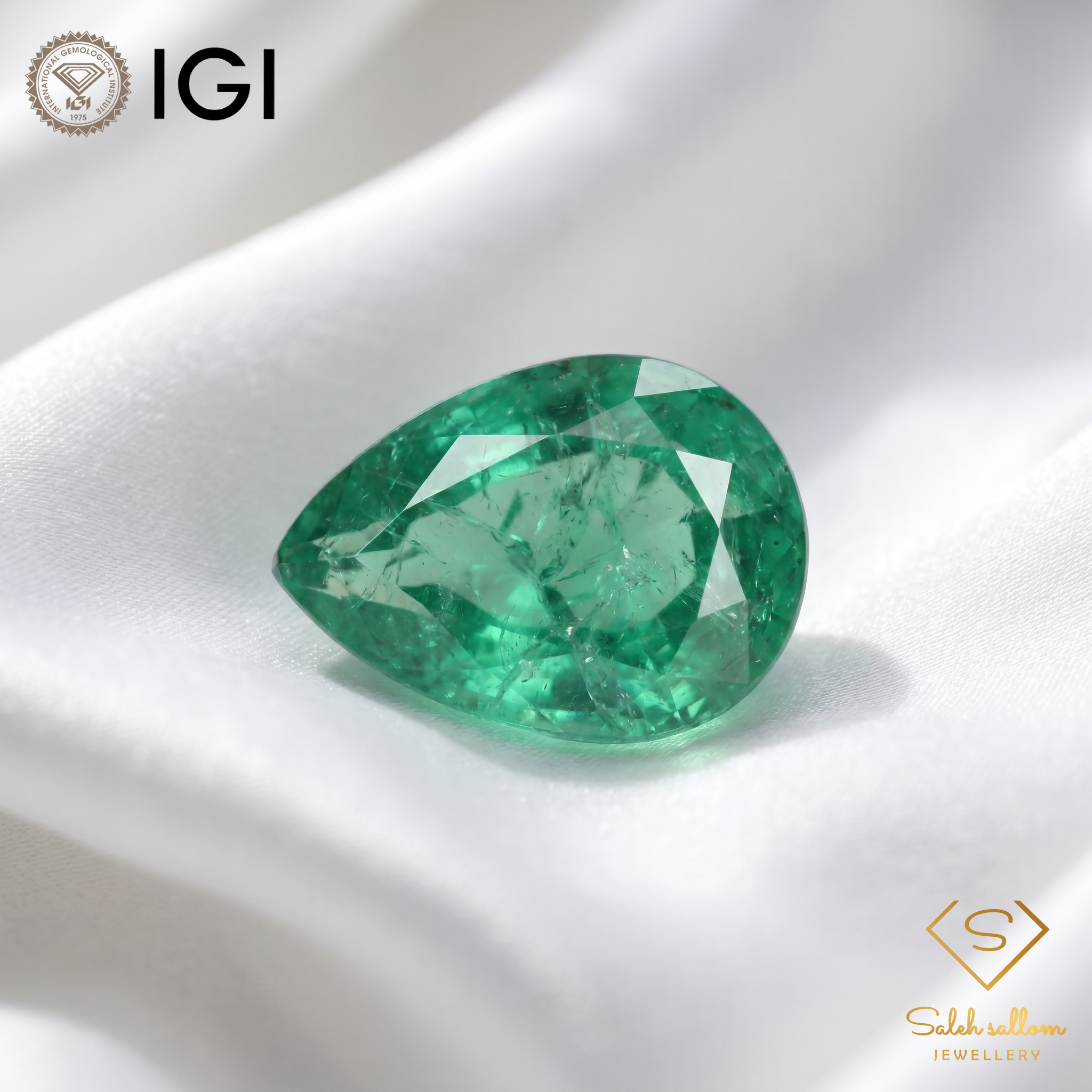 IGI Certified Natural Emerald | 4.18 Carats Pear Mixed Cut | Luxury Gemstone Secondary image