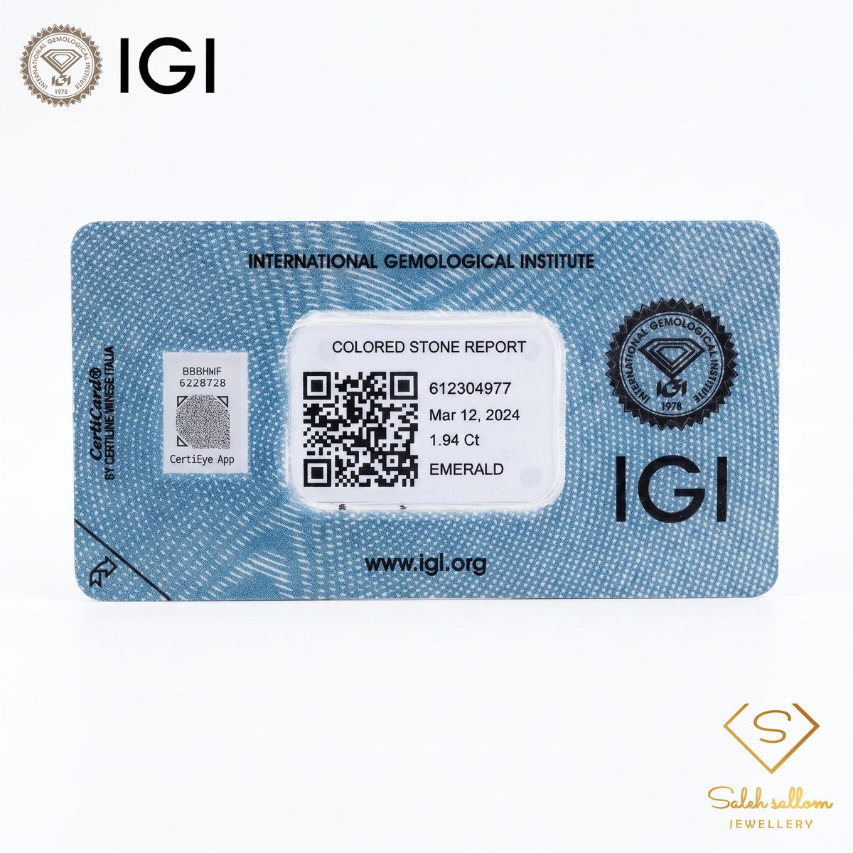 IGI Certified Natural Emerald | 1.94 Carats Oval Mixed Cut | Luxury Gemstone-Saleh Sallom