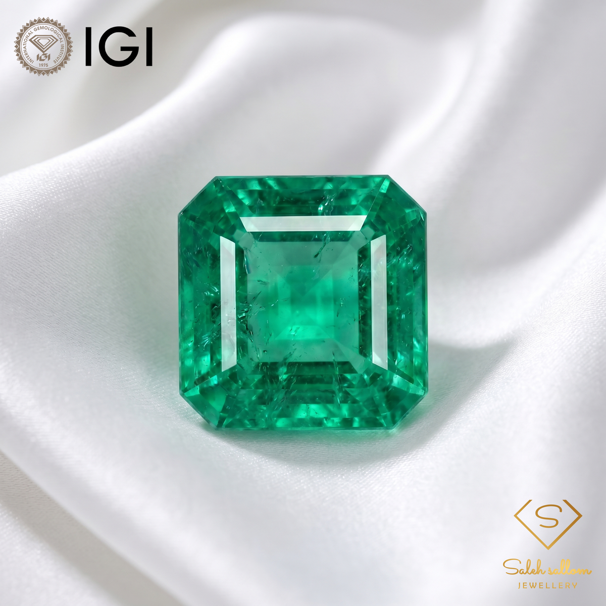 IGI Certified Natural Emerald | 0.63 Carat Square Emerald Cut | Luxury Gemstone-Saleh Sallom