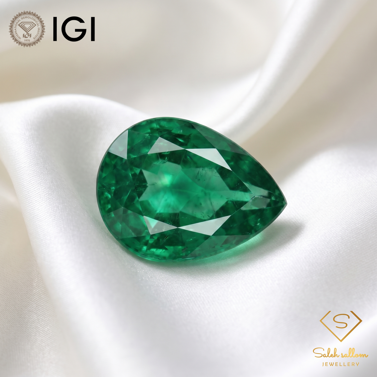 IGI Certified Natural Emerald | 1.24 Carat Pear Mixed Cut | Luxury Gemstone-Saleh Sallom
