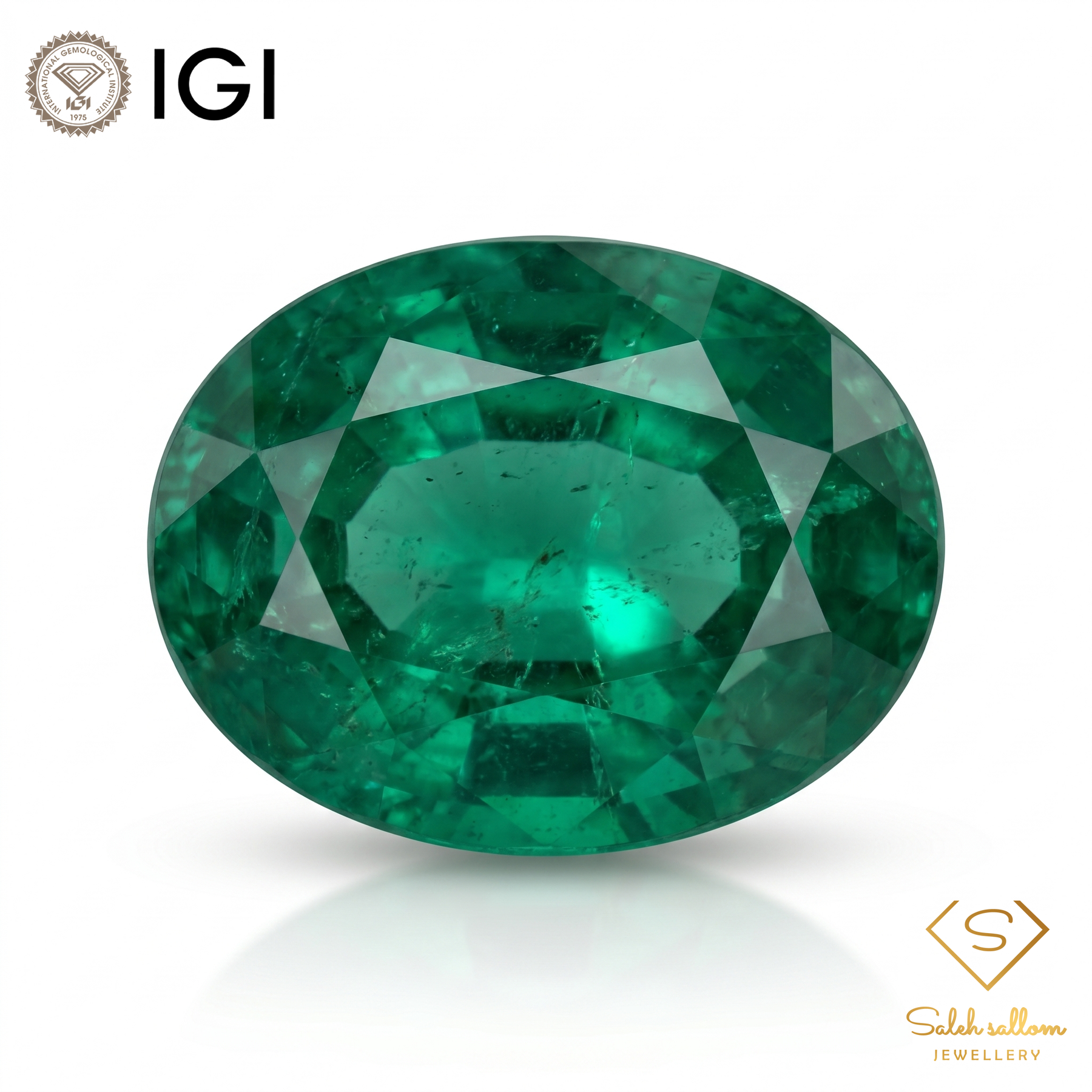 IGI Certified Natural Emerald | 4.10 Carats Oval Mixed Cut | Luxury Gemstone-Saleh Sallom