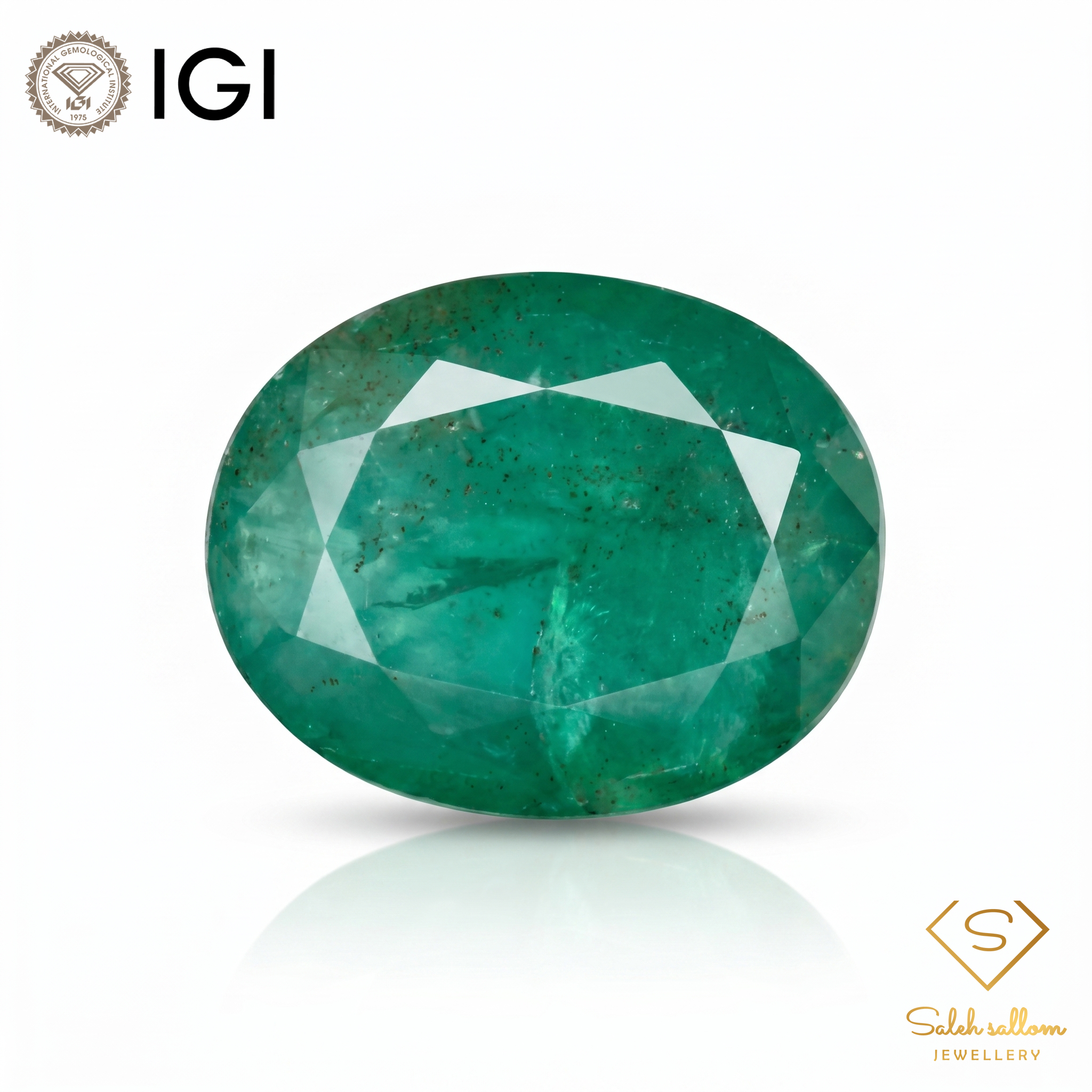 IGI Certified Natural Emerald | 6.08 Carats Oval Mixed Cut | Luxury Collector Gemstone-Saleh Sallom Main image