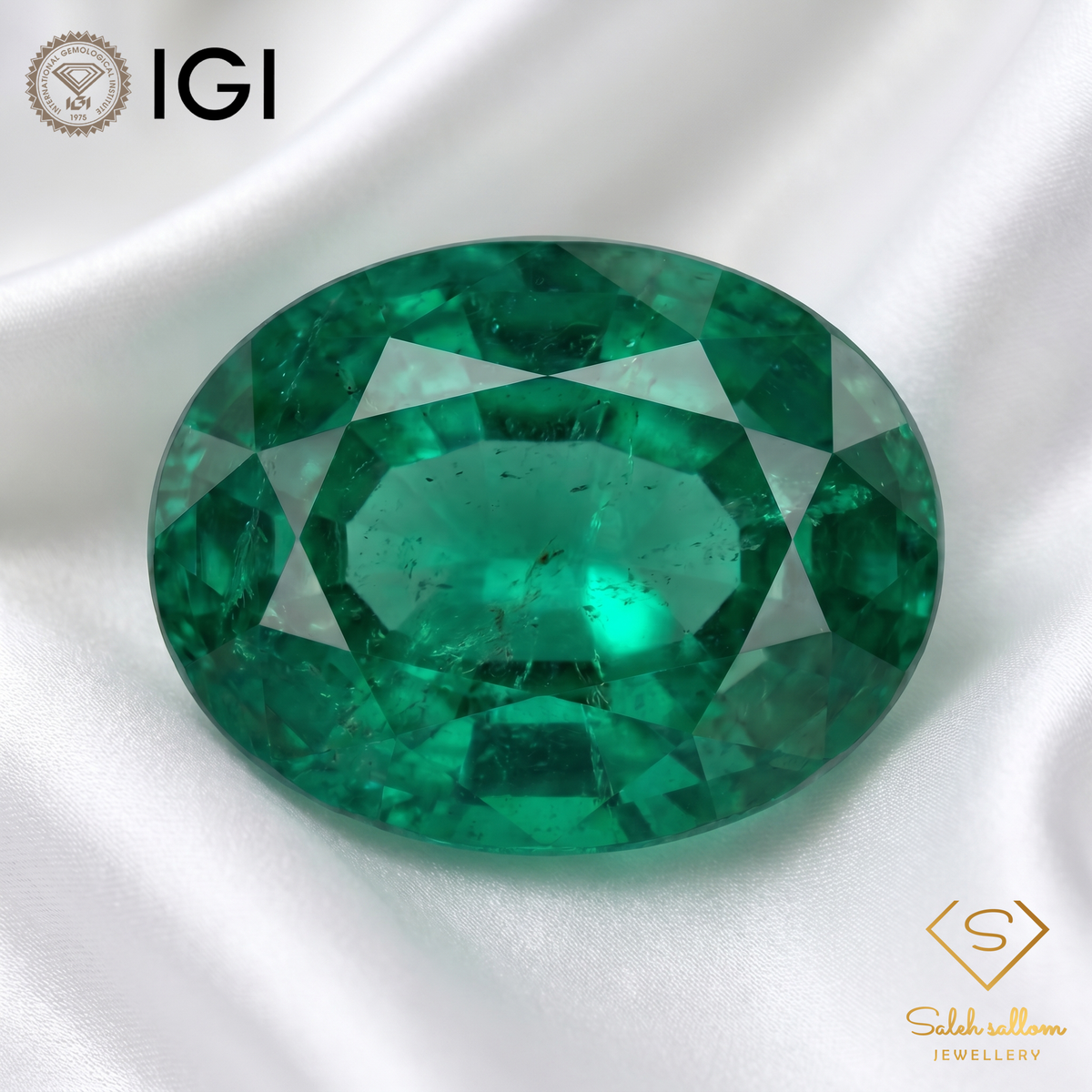 IGI Certified Natural Emerald | 4.10 Carats Oval Mixed Cut | Luxury Gemstone-Saleh Sallom